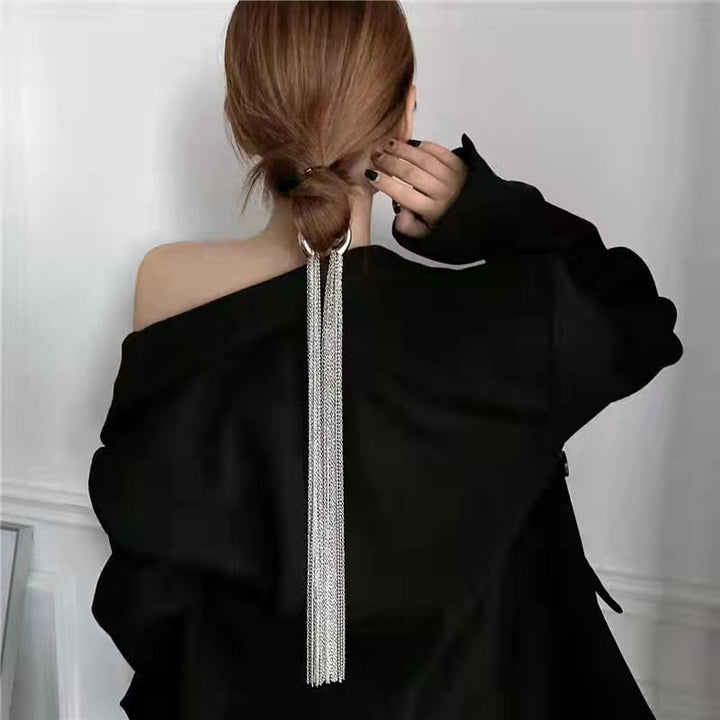 Long Chain Tassel Hairwear Barrette Party Gifts Bling Hair Clips