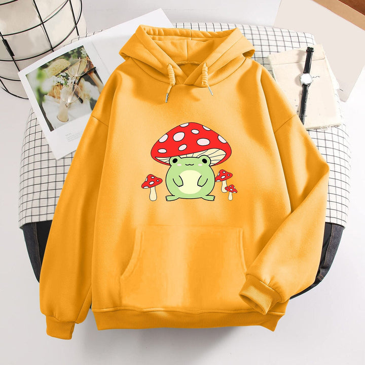 Women Cute Booyo Mushroom Frog Hoodie for Teen Girls