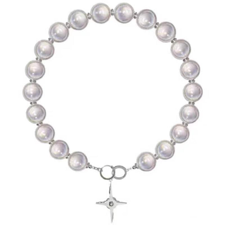 Soft Girl Aesthetic Alt Cross Pearl Necklace