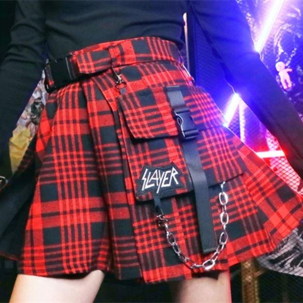 Street Style Harajuku Patchwork Skirt