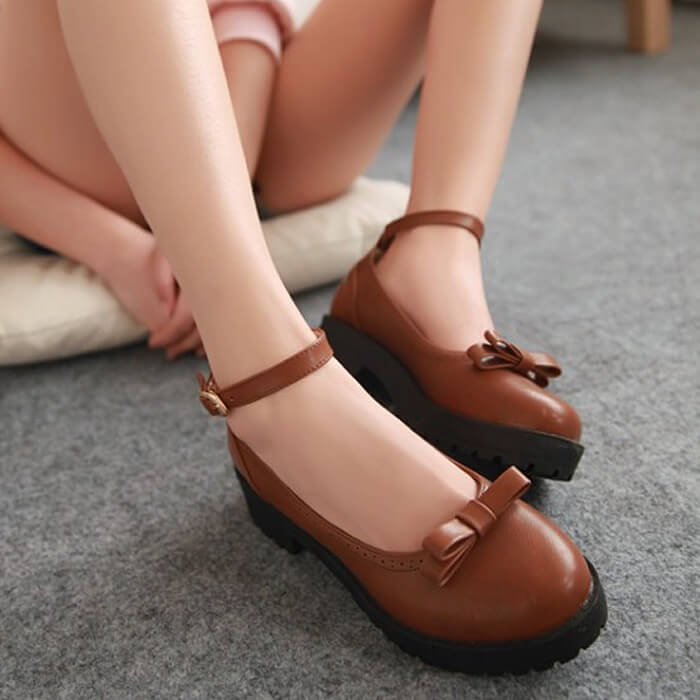 Harajuku Cute Japanese Students Bow Flat Shoes