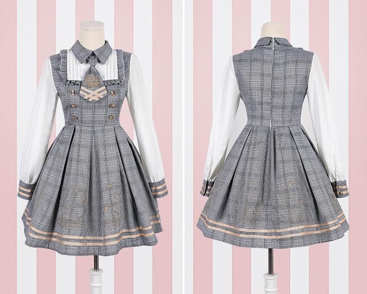Harajuku Detective Academy Plaid Dress + Cloak 2PCS