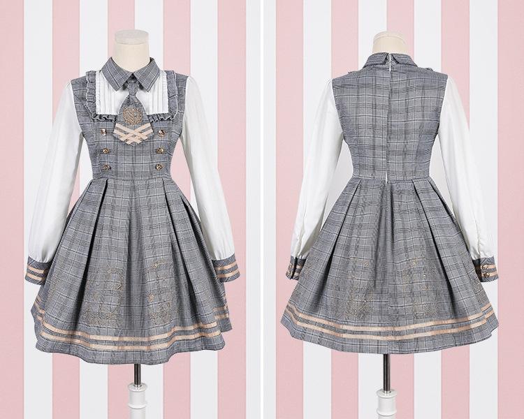 Harajuku Detective Academy Plaid Dress + Cloak 2PCS