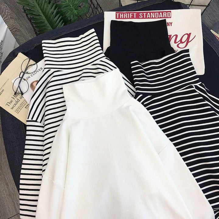 Turtleneck Stripes Alt Girl Outfits