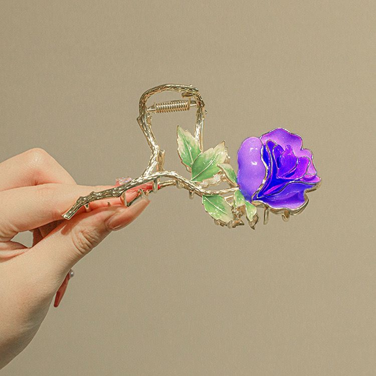 Mental Rose Hair Clip Hair Claw Barrette Clamp Jaw for Women