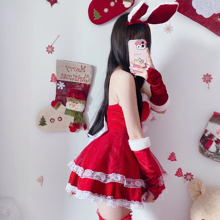 Christmas Fluffy Bunny Maid Dress