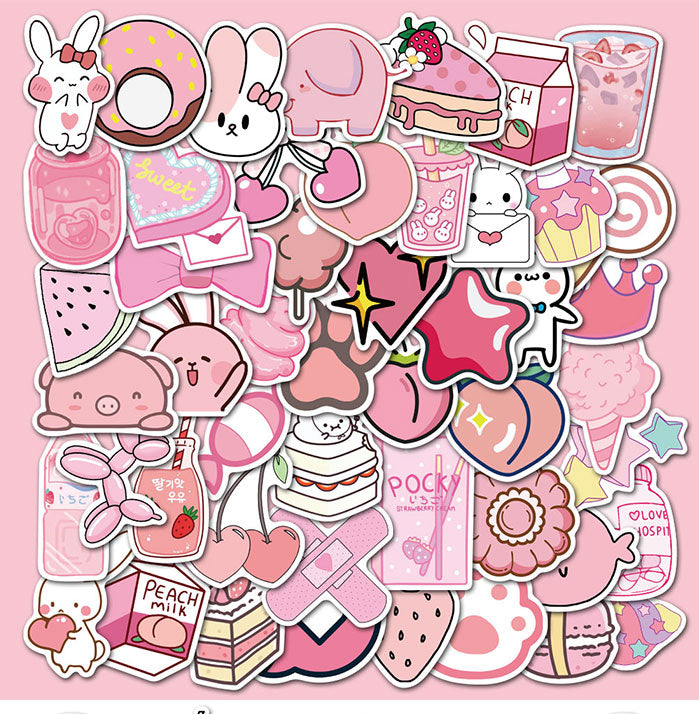 Cute Pink Stickers 100pcs – ubekeen