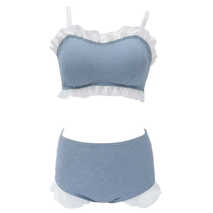 Cute Sweet Ruffle Two-Piece Bikini Swimwear