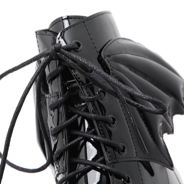 Black Gothic Punk Wing Platform Boots