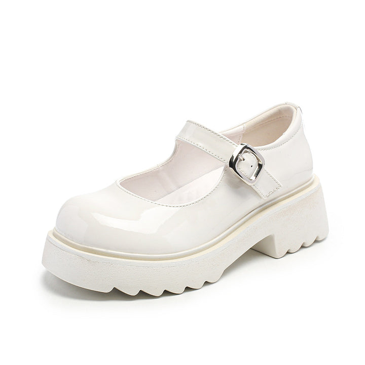 Japanese Retro Round Toe Block Heel Mary Jane shoes