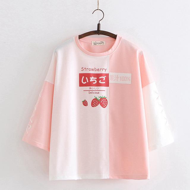 Japanese Two-Toned Fruit Long Sleeve T-shirt