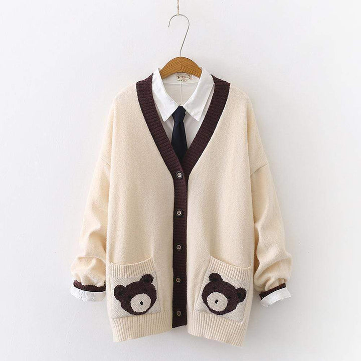 Kawaii Brown Bear Cardigan Jacket
