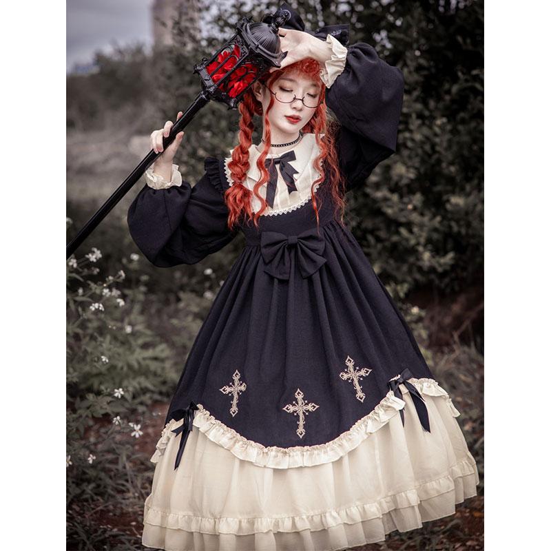Cross Bow Ruffle Sweet Lolita Dress – ubekeen