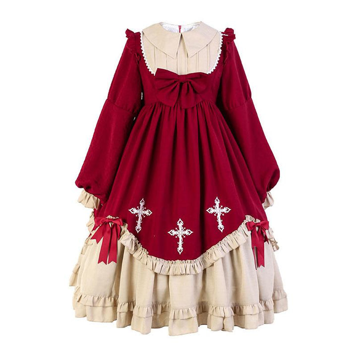 Cross Bow Ruffle Sweet Lolita Dress