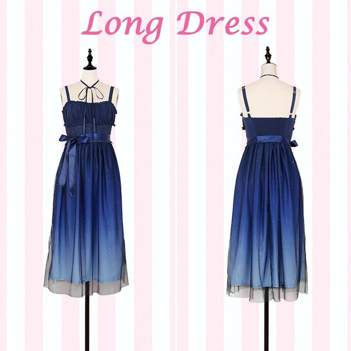 Starry Sky Ruffle Tulle Slip Dress