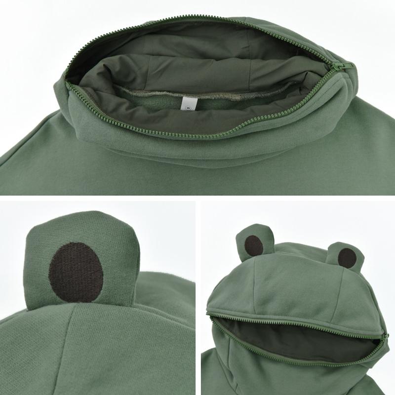 Frog Zipper Pocket Hoodie