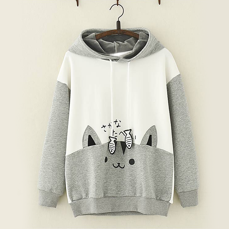 Japanese Style Cat Fish Pendant Hoodie