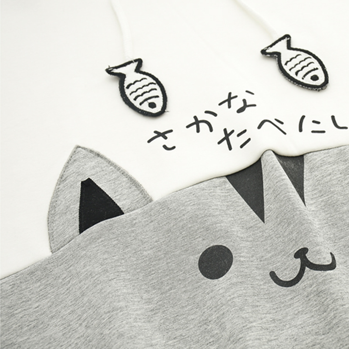 Japanese Style Cat Fish Pendant Hoodie