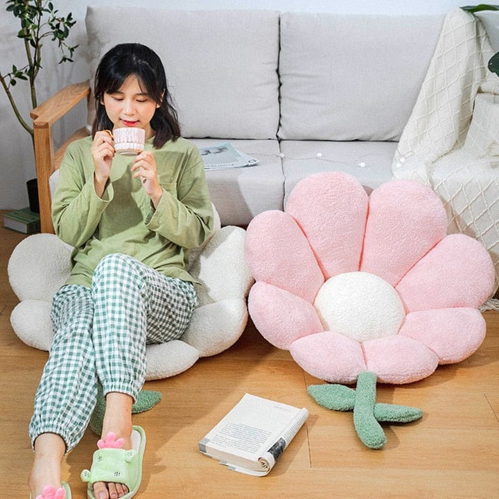 Cute Pastel Flower Daisy Plush Chair Cushion Pillow