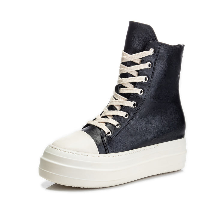 Womens Platform Zip up High-top Canvas Boots