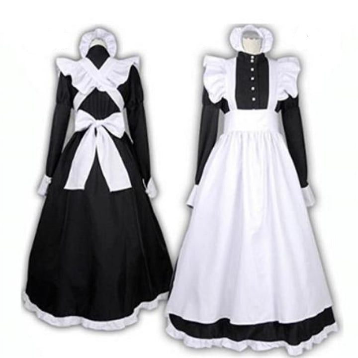 British Style Long Maid Dress Animation World Cafeteria Cafe Dress
