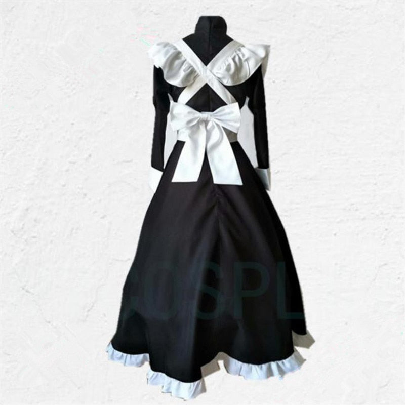 British Style Long Maid Dress Animation World Cafeteria Cafe Dress