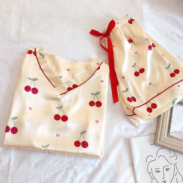 Cute Kawaii Heart print Pajama Set