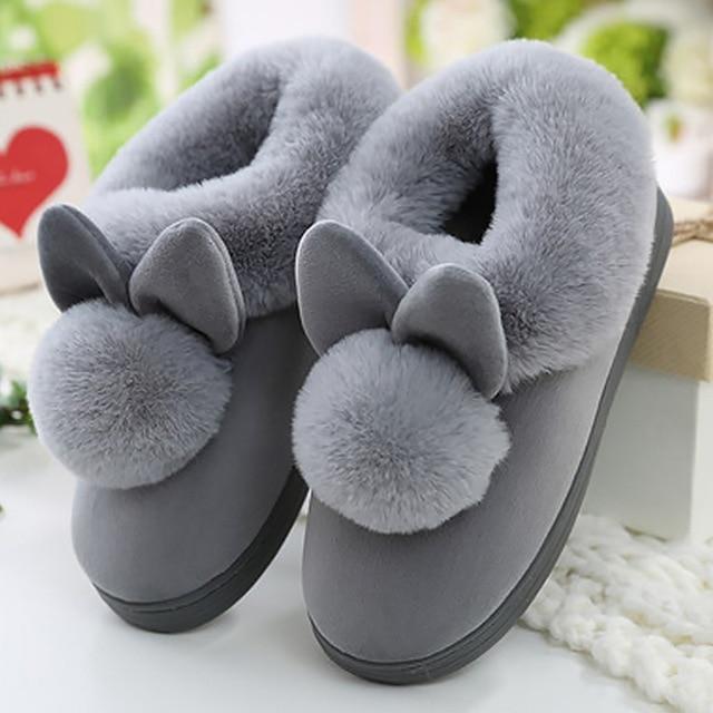 Women's Furry Warm Cute Bunny Slippers