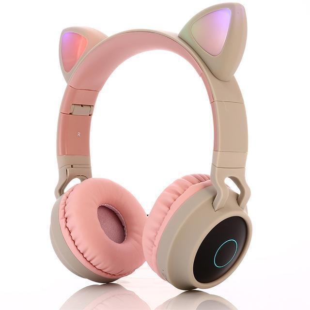 Cat Ears Bluetooth Headphones with LED Lights