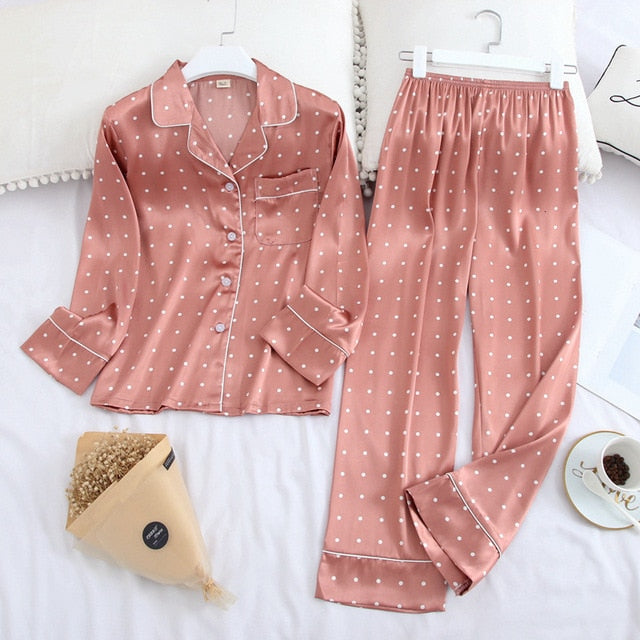 Silk Printing Pyjamas Set