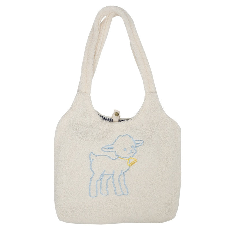 Cute Lamb Plush Shoulder Bag