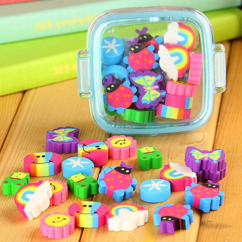 20Pcs/set Cute Rubber Eraser School Supplies