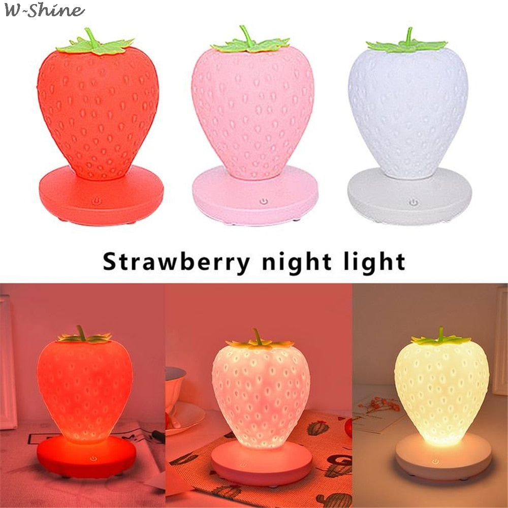 Strawberry Touch LED Night Light Silicone Gift