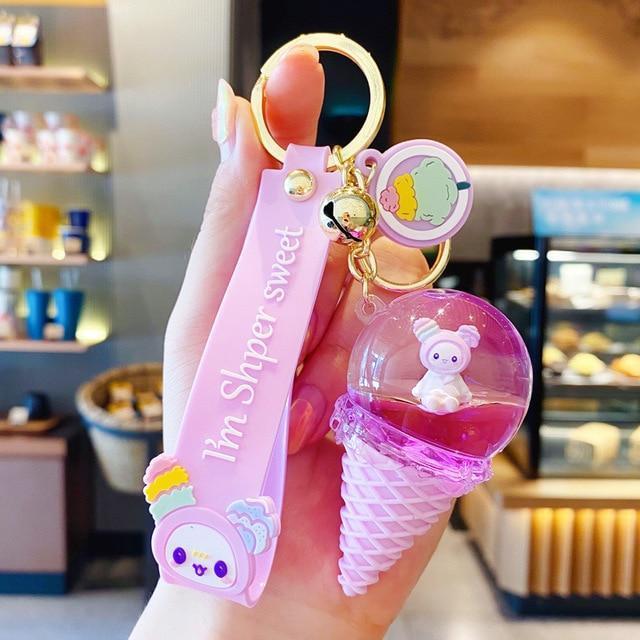 Kawaii Crystal Ice Cream Keychain Gift
