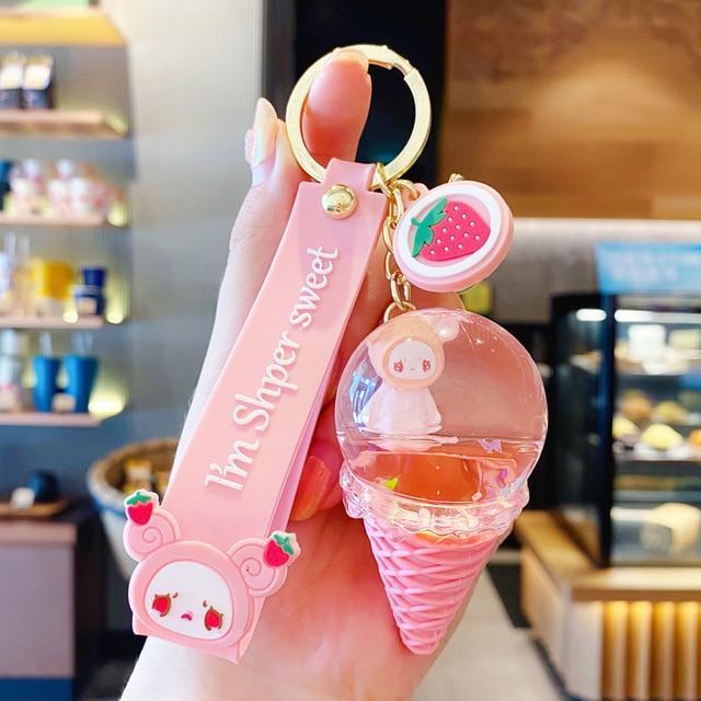 Kawaii Crystal Ice Cream Keychain Gift
