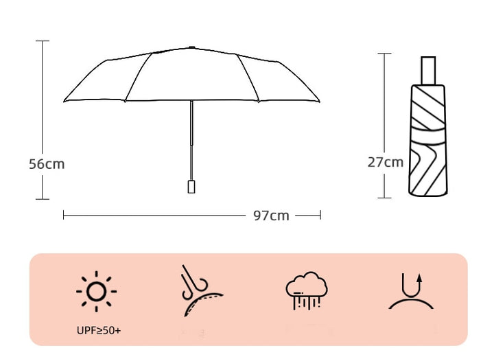 Automatic Sunscreen Cute Cat Claw Three-Folding Umbrella