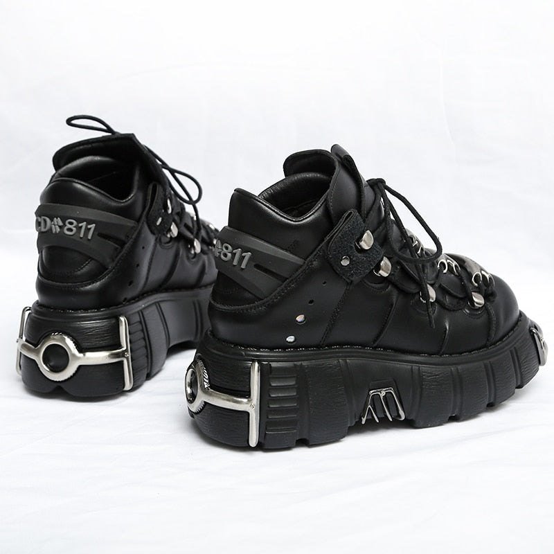 Womens Punk Style Platform Sneakers Shoes