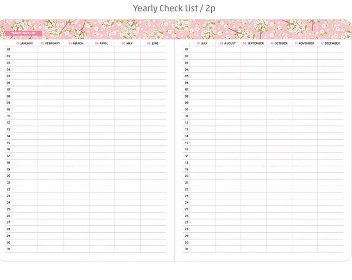 Cute Floral Schedule Book Notebook School Supplies