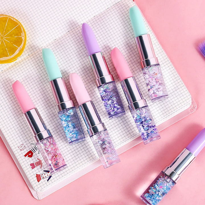 Creative Quicksand Lipstick Shape Glitter Gel Pen