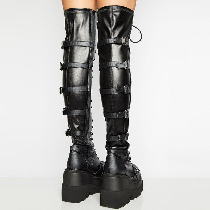 Womens High Platform Gothic Boots