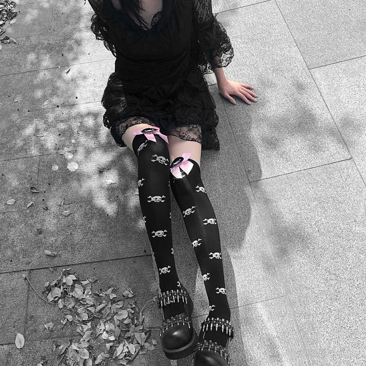 Gothic Harajuku Bow Stockings