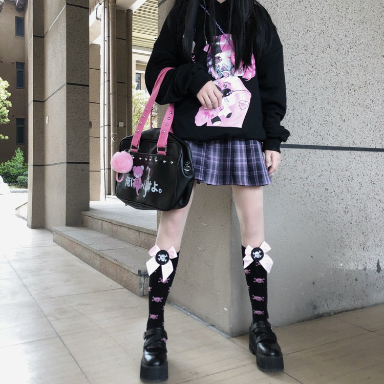 Gothic Harajuku Bow Stockings