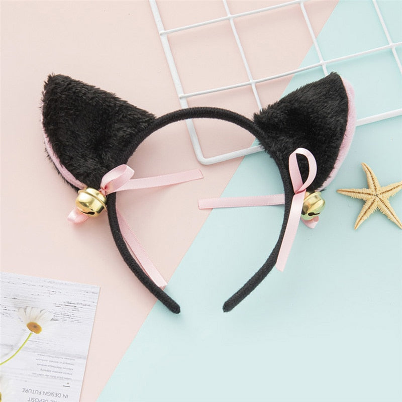 Cat Ear Bow Tie Bell Headwear