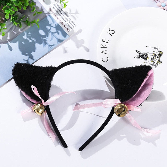 Cat Ear Bow Tie Bell Headwear