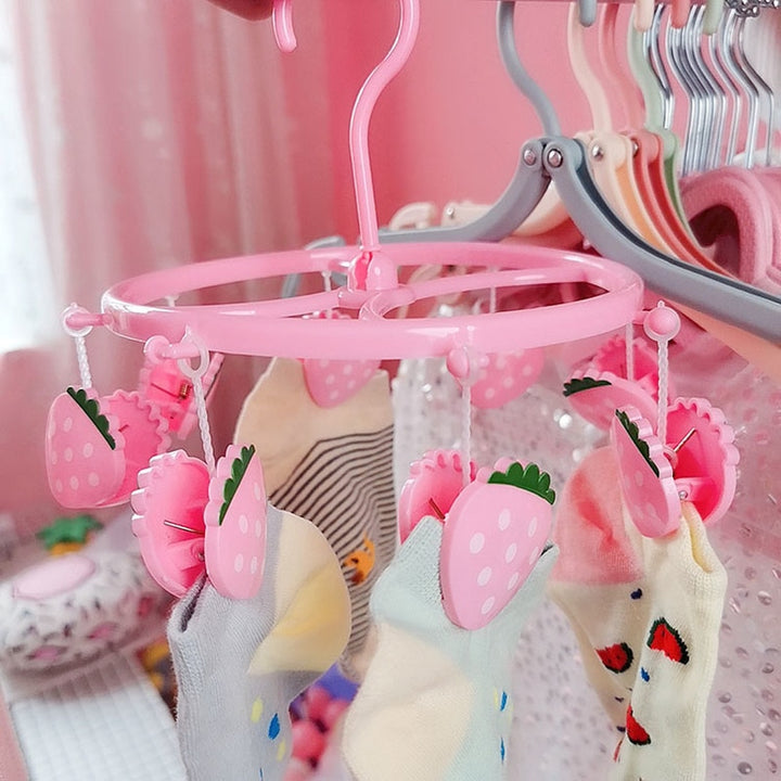 Lovely Pig Strawberry Pink Clothes Rack