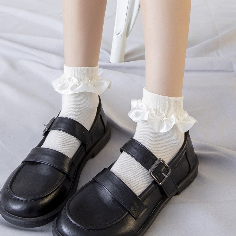 Sweet Ruffle Cotton Socks