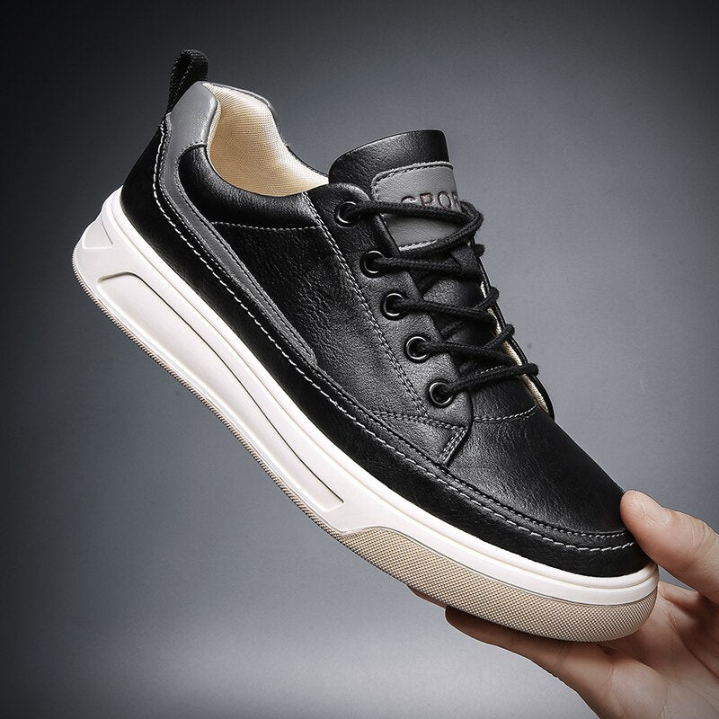 Men Skate Boy Sneakers Leather Shoes