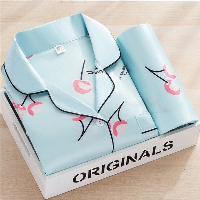 Cute Long Sleeve Pajamas Set