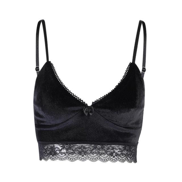 Gothic Dark Lace Halter Tops