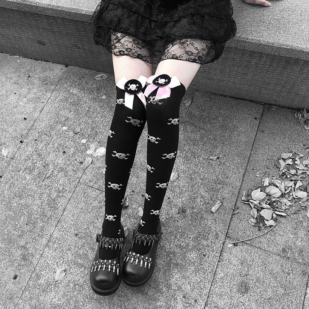 Gothic Harajuku Bow Stockings